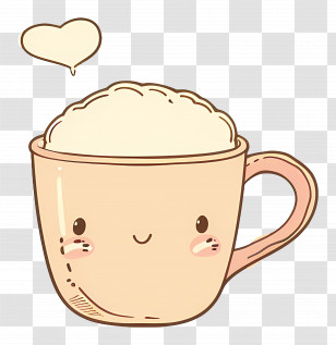 Mug Of Cocoa - Cute Coffee Cup With Heart Transparent PNG