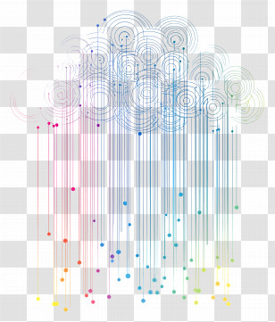 Data Cloud - Digital Cloud With Data Rain Transparent PNG