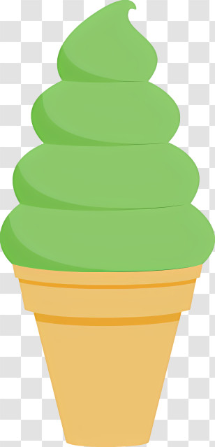 Ice Cream - Green Ice Cream Cone Transparent PNG