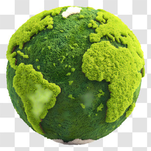 Mossy Planet Earth - Green Earth With Lush Vegetation Transparent PNG