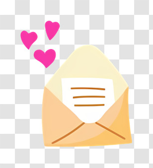 Mail - Love Letter With Pink Heart Graphics Transparent PNG