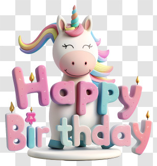Cute Happy Birthday Text - Happy Birthday Unicorn Transparent PNG