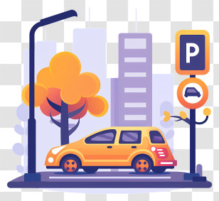 Parking - Car Parked In The City Transparent PNG