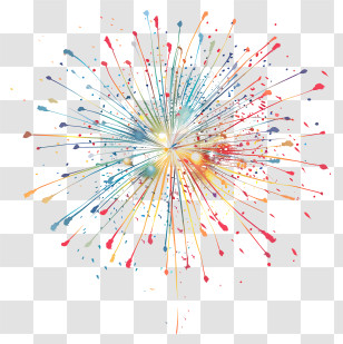 Fireworks - Colorful Fireworks Explosion Transparent PNG