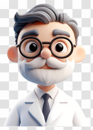Man Scientist - Cartoon Scientist With Glasses Transparent PNG