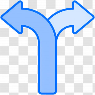 Two Direction Arrow - Blue Road Direction Sign With Arrows Transparent PNG