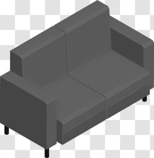 Icon - Modern Gray Sofa Transparent PNG