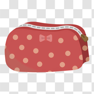 Cartoon - Red Polka Dot Pouch Transparent PNG