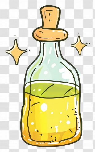 Cooking Oil - Glass Bottle Of Sparkling Yellow Oil Transparent PNG
