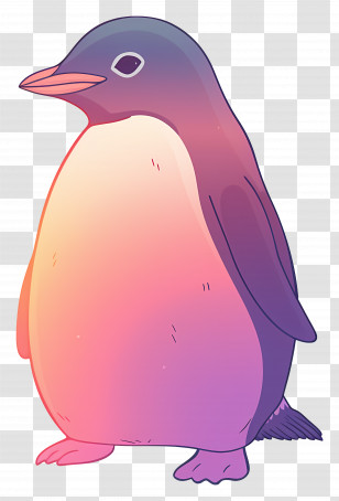Christmas Penguin - Gradient Penguin Illustration In Cartoon Style Transparent PNG