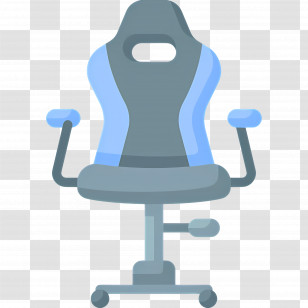 Gaming Chair - Blue And Gray Gaming Chair Design Transparent PNG