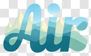 Air Logo - Air Text With Mountain Background Transparent PNG
