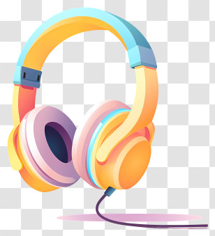 Headphones - Colorful Headphones With Wired Connection Transparent PNG