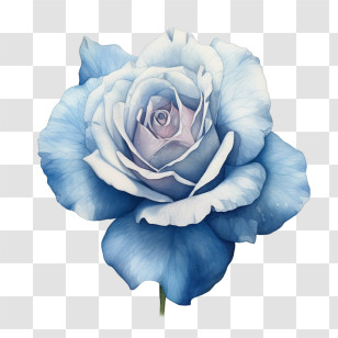 Blue Rose - Elegant Blue Rose Illustration Transparent PNG