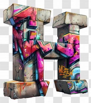 Letter H - Graffiti Letter H Transparent PNG