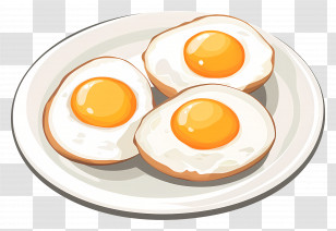 Fried Eggs - Fried Eggs Served On A Plate Transparent PNG