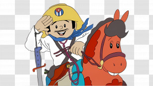 Elpidio Valdes - Cartoon Character Riding A Horse Transparent PNG