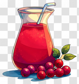 Red Juice - Berry Juice With Berries Transparent PNG