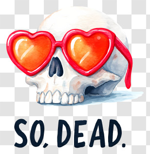 So Dead - Skull With Heart Sunglasses Transparent PNG
