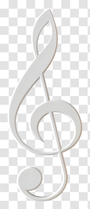 Music Notes - Elegant White Treble Clef Symbol Transparent PNG