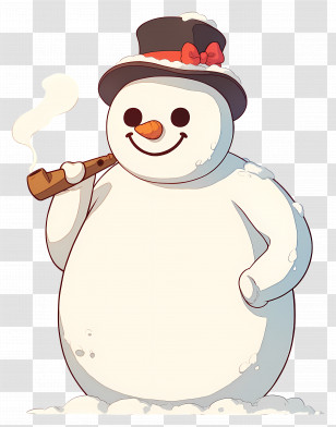 Frosty The Snowman - Snowman With Pipe And Hat Transparent PNG