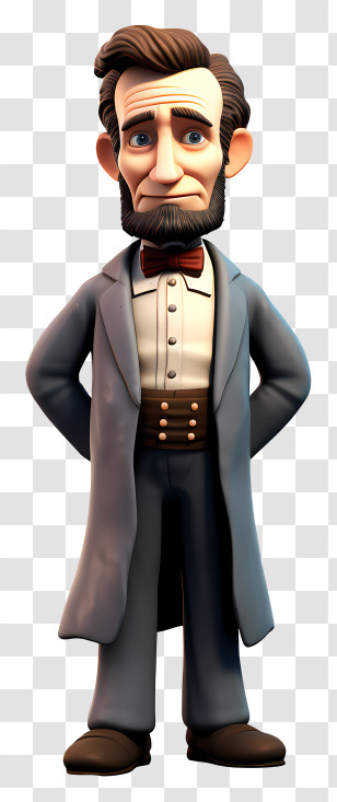 Abraham Lincoln Cartoon - Cartoon Historical Figure In Formal Attire Transparent PNG