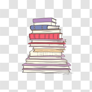 Stack Of Books - Stack Of Colorful Books Illustration Transparent PNG