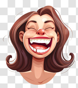 Lets Laugh Day - Cartoon Woman With A Happy Laugh Transparent PNG