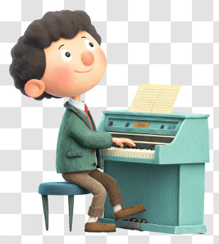 Boy Playing Electric Piano - Man Playing Piano Transparent PNG