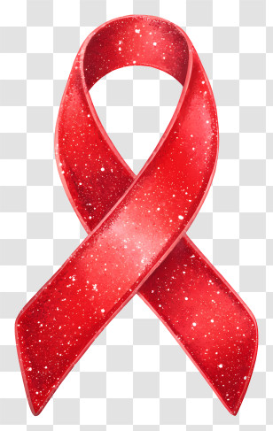 Red Ribbon Awareness - Red Glitter Ribbon Transparent PNG