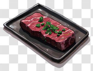Online Business - Raw Steak On Tray With Garnish Transparent PNG