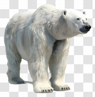Polar Bear Side View - Majestic Polar Bear In Arctic Habitat Transparent PNG
