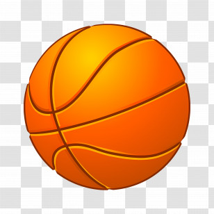 Basketball - Bright Orange Basketball Design Transparent PNG