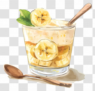 Banana Dessert - Banana Dessert In A Glass Transparent PNG