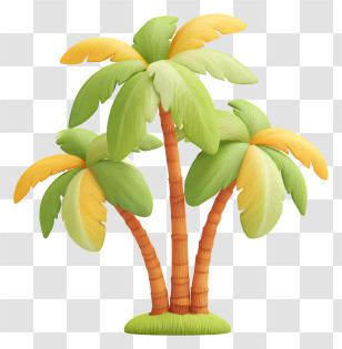 Summer Coconut Trees - Tropical Palm Trees Transparent PNG