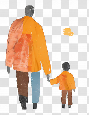 Father And Son - Illustration Of People Walking Together Transparent PNG