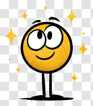Golden Sparkles - Happy Smiling Emoji With Sparkles Transparent PNG