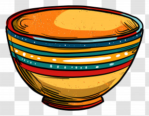 Striped Decorative Bowl - Striped Colorful Decorative Bowl Transparent PNG