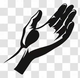 Open Hand - Silhouette Hand Art Transparent PNG