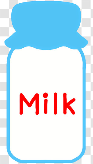 Cartoon - Simple Illustration Of A Milk Bottle Transparent PNG