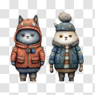 Winter Costume Animal - Cats In Winter Clothes Transparent PNG