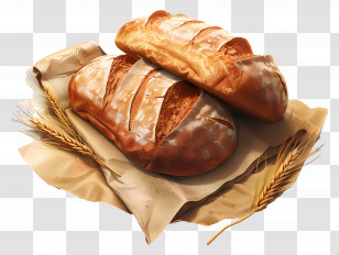 Whole Wheat Bread - Freshly Baked Bread With Wheat Illustration Transparent PNG