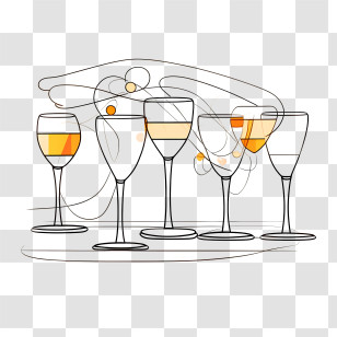Champagne Glass - Wine Glasses Line Art Illustration Transparent PNG