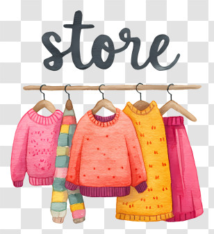 Store Logo - Colorful Kids Clothing Store Transparent PNG