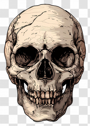 Vintage Skull - Illustration Of A Human Skull Transparent PNG