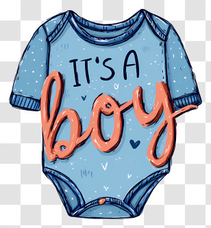 Its A Boy - Blue 'It's A Boy' Onesie Illustration Transparent PNG