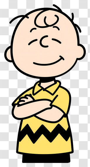 Charlie Brown - Smug Boy In Zigzag Shirt Transparent PNG