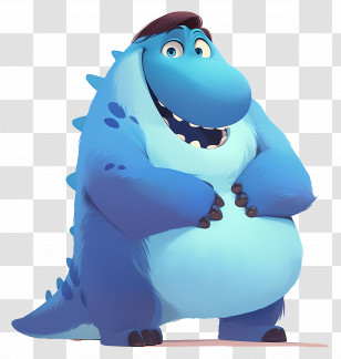 Happy Monster - Blue Cartoon Dinosaur Character Illustration Transparent PNG