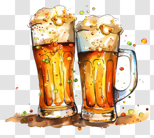 Homebrew Day - Foamy Beer Mugs Celebration Transparent PNG