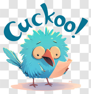 Cuckoo - Cuckoo Bird With Paper Transparent PNG